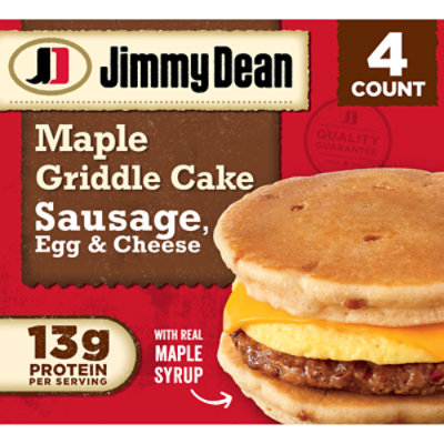 Jimmy Dean Sausage Egg & Cheese Maple Griddle Cake Sandwiches 4 Count - 18.8 Oz - Image 1