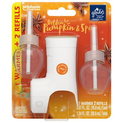 Glade Golden Pumpkin And Spice Plugins Scented Oil 1 Warmer 2 Refills - 0.67 Fl. Oz. - Image 1