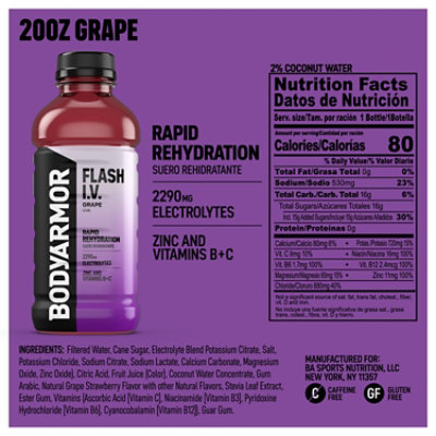 BODYARMOR Flash IV Grape Bottle - 20 Fl. Oz. - Image 2