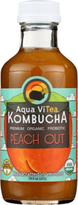 Aqua Vitea Peach Out Organic Kombucha 16fz - 16 FZ - Image 2