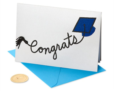 Papyrus Stitchwork Font Congrats Graduation Card - Each - Image 1