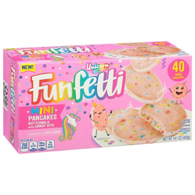 Funfetti Frozen Unicorn Pink Mini Buttermilk Pancakes With Candy Bits 40 Ct, 14.1 Oz - 14.1 OZ - Image 2