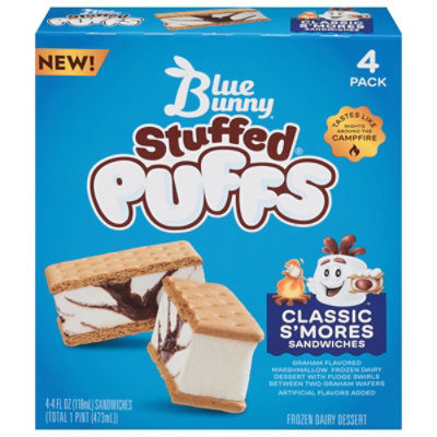 Blue Bunny S'mores Frozen Dairy Dessert Sandwich, 16 Fz - 16 FZ - Image 1