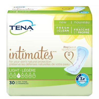 Tena Intimates Ultra Thin Light Pads Regular Bladder Control Pad, 9-Inch Length, 30 Count - Image 1