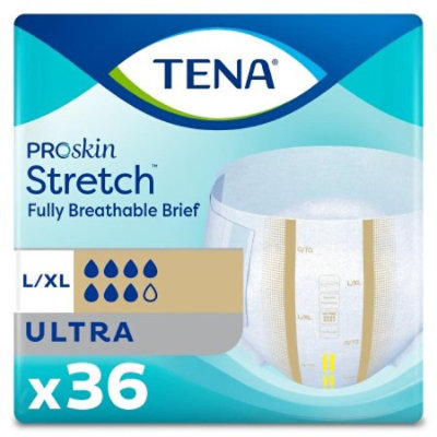 Tena Stretch Ultra Incontinence Brief, Large / Extra Large, 36 Count - Image 1