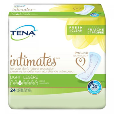 Tena Intimates Ultra Thin Light Long Bladder Control Pad, 10-Inch Length, 24 Count - Image 1