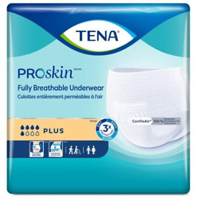 TENA ProSkin Plus Fully Breathable Absorbent Underwear, Medium, 20 Count - Image 1