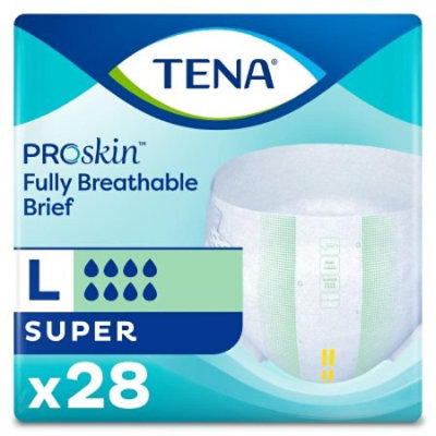 Tena Super Incontinence Briefs, Absorbent, Odor Control, 28 Count - Image 1