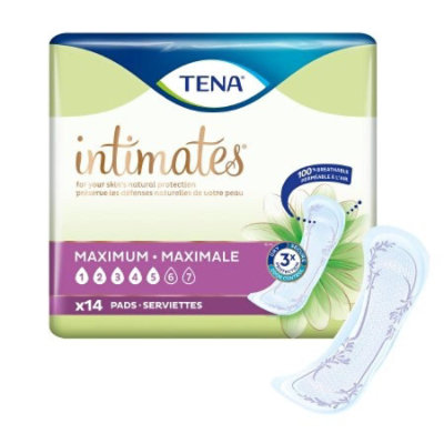 Tena Intimates Maximum Bladder Control Pad, 6 x 14 Inch, 14 Count - Image 1