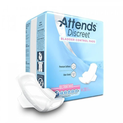 Attends Discreet Women's Ultra Thin Bladder Control Pad, 9-Inch Length, 20 Count - Image 1