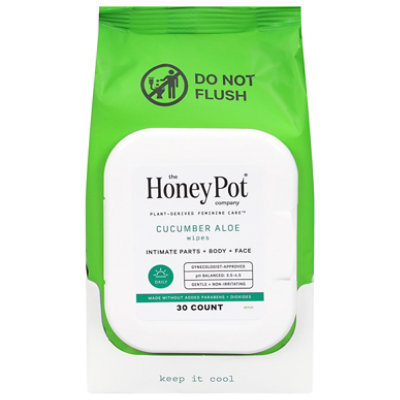 The Honey Pot Wipes Intimate Cucumber Aloe - 30 CT - Image 3