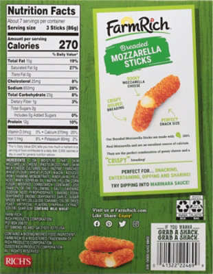 Farm Rich Mozzarella Sticks - 22 OZ - Image 8