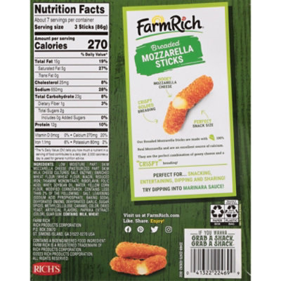 Farm Rich Mozzarella Sticks - 22 OZ - Image 3