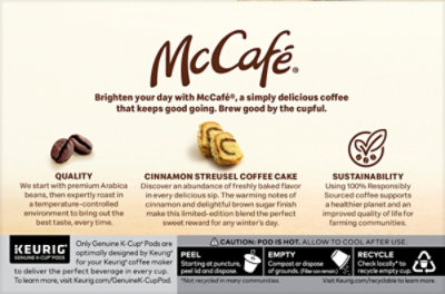 McCafe Cinnamon Streusel Coffee Cake K Cup Pods - 10 Count - Image 5