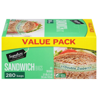 Signature SELECT Reclosable Value Pack Sandwich Bags Box 280 Count - 280 CT - Image 3