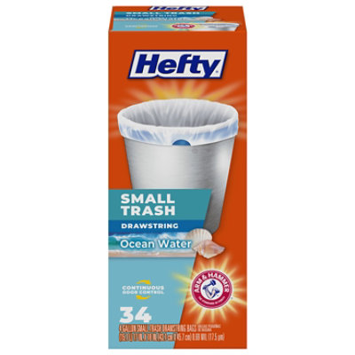 Hefty Drawstring Small Trash Wastebags 4 Gallon White 1 Pack 34 Count - 34 CT - Image 3