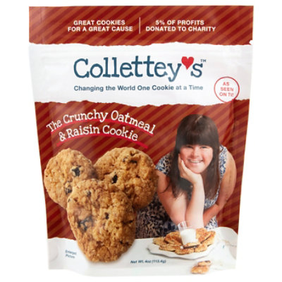 Colletteys Crunchy Oatmeal Raisin Cookies - 4 Oz - Image 1