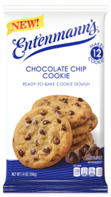 Entenmanns Chocolate Chip Cookie Ready To Bake Cookie Dough 14 OZ