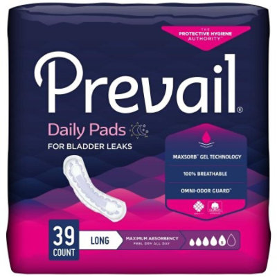 Prevail Daily Pads Maximum Bladder Control Pad, 13-Inch Length, 156 Count - Image 1
