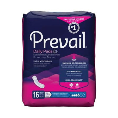 Prevail Daily Pads Moderate Bladder Control Pad, 11-Inch Length, 144 Count - Image 1