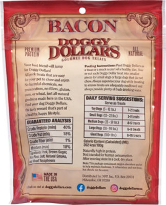 Doggy Dollars Bacon Premium Dog Treats 4oz - 4 OZ - Image 5