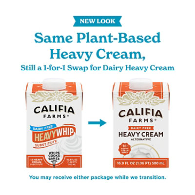 Califia Cream Heavy Whip Dairy Free Heavy Cream Substitute Carton- 16.9 Fl. Oz. - 16.9 FZ - Image 3