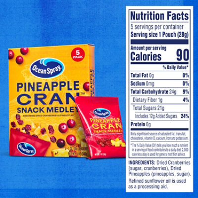 Ocean Spray Snack Medley Pineapple Cran - 5pk/1.0 Oz - 5 OZ - Image 4