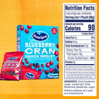 Ocean Spray Snack Medley Blueberry Cran - 5pk/1.0 Oz - 5 OZ - Image 4