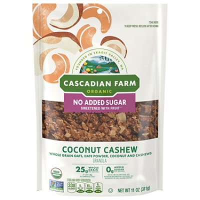 Cascadian Farm Organic No Added Sugar Coconut Cashew Granola - 11 OZ - Image 1