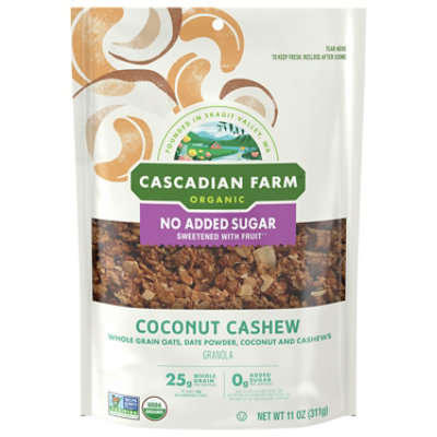 Cascadian Farm Organic No Added Sugar Coconut Cashew Granola - 11 OZ - Image 1