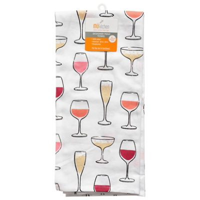Mei E Print Towel Wine Glass - EA - Image 2