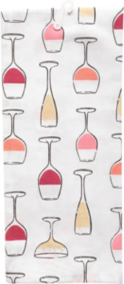 Mei E Print Towel Wine Glass - EA - Image 3