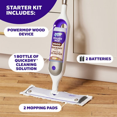 Swiffer Powermop Wood Care System Mopping Kit 1 Spray Mop 2 Mopping Pads 1 Floor Cleaner Liquid - EA - Image 8