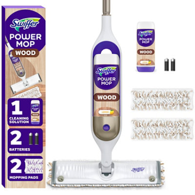 Swiffer Powermop Wood Care System Mopping Kit 1 Spray Mop 2 Mopping Pads 1 Floor Cleaner Liquid - EA - Image 1