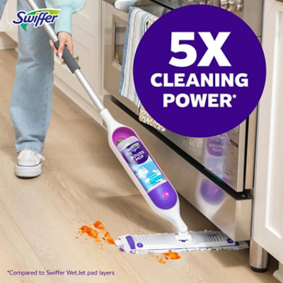 Swiffer Powermop 5x Cleaning Power Mopping Kit - 1 Spray Mop, 2 Mopping Pads, 1 Floor Cleaner Liquid - EA - Image 4