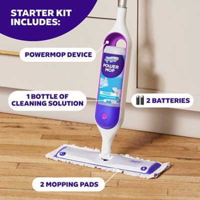 Swiffer Powermop 5x Cleaning Power Mopping Kit - 1 Spray Mop, 2 Mopping Pads, 1 Floor Cleaner Liquid - EA - Image 7