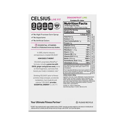 Celsius Dragonfruit Lime Energy Sticks 14 Ct - EA - Image 6