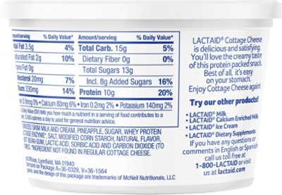 Lactaid Cottage Cheese With Pineapples, 16 Oz - 16 OZ - Image 5