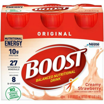 Boost Original Strawberry Oral Supplement, 8 oz. Bottle, 6 Count - Image 1