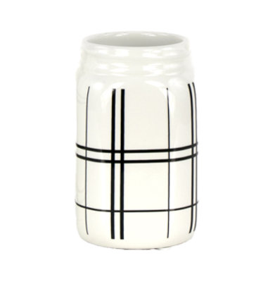 Dl Plaid Mason Vase Sm - EA - Image 1