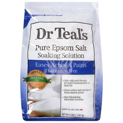 Dr Teal's Eases Aches & Pains Fragrance Free Pure Epsom Salt Soaking Solution 4lbs - 4 LB - Image 3