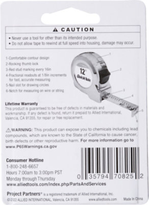 Tape Measure 12 Ft - EA - Image 3