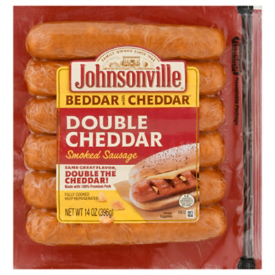 Johnsonville Beddar With Double Cheddar Smoked Pork Sausage & Cheddar Cheese, 14 Oz - 14 OZ - Image 3