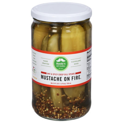 Randys Artisanal Mustache On Fire Pickle Spears - 24 Oz - Image 1