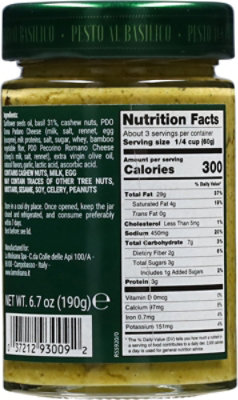 La Molisana Pesto Sauce Al Basilico - 6.7 OZ - Image 5