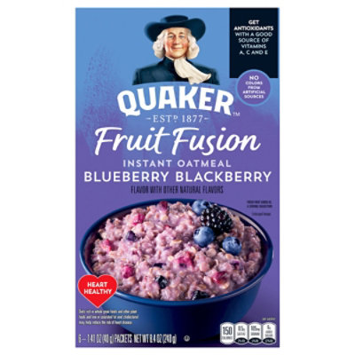 Quaker Instant Oatmeal Fruit Fusion Blueberry Blackberry 8.4 Oz 6 Count Quaker Instant Oatmeal Fruit - 8.4 OZ - Image 3