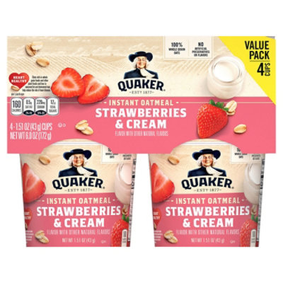 Quaker Instant Oatmeal Strawberries & Cr - 6 OZ - Image 3