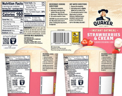 Quaker Instant Oatmeal Strawberries & Cr - 6 OZ - Image 6