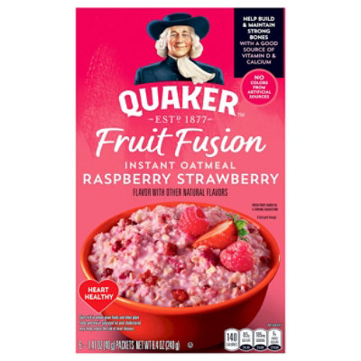 Quaker Instant Oatmeal Fruit Fusion Raspberry Strawberry 8.4 Oz 6 Count - 8.4 OZ - Image 3