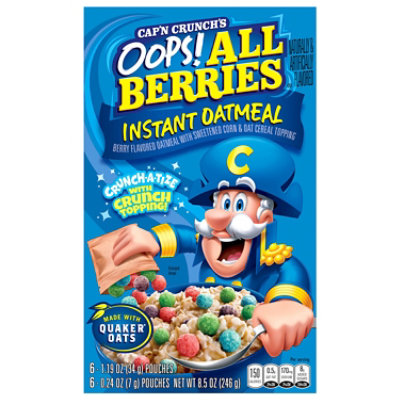 Cap'n Crunch Instant Oatmeal Cereal Oops All Berries - 8.5 OZ - Image 2